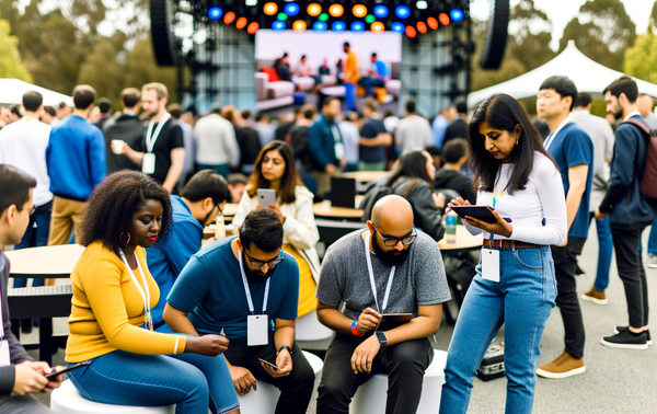 Google I/O 2025: Unveiling The Future Of Technology With AI Innovations alt_text: "Vibrant tech conference scene with diverse attendees, futuristic gadgets, and a large outdoor stage."